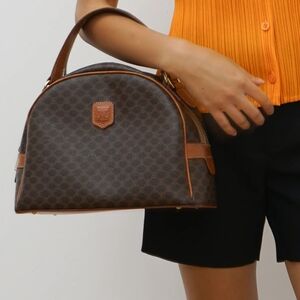 Celine Brown Monogram Dome Tote with Tan Trim